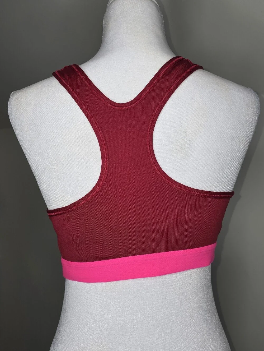 Nike Dri-FIT Sports Bra Womens Large Pink Red Racerback Padded Medium Support